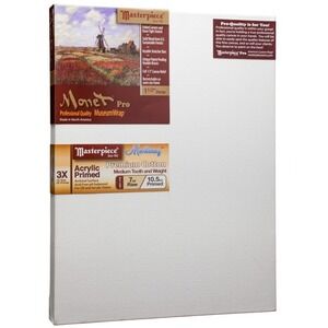 Set of 2 Masterpiece Monet Pro 1.5" Deep Monterey Cotton 12×15 Stretched Canvas